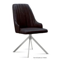ESSZIMMERSTUHL (4er-Set) Dorrit 52x91x60 Edelstahl/Espresso - Edelstahlfarben/Dunkelbraun, Kunststoff (60/91/52cm) - 58aufmkessel