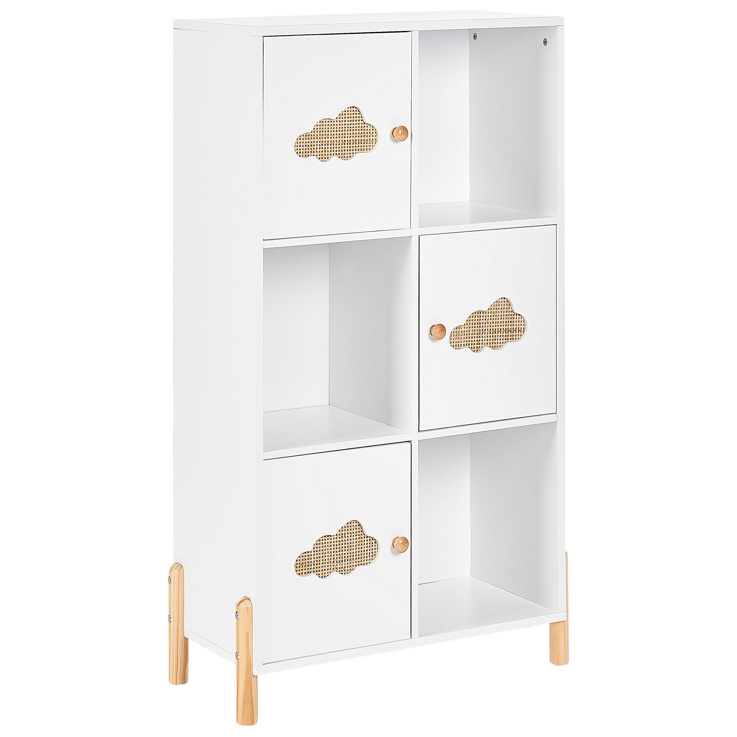 REGAL 111 cm Weiß Cloudy - Weiß/Braun, Holzwerkstoff (60/111/30cm) - Beliani