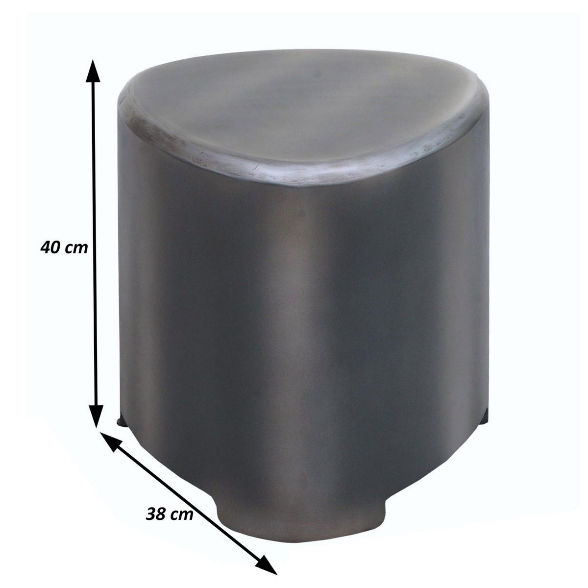 HOCKER Metall - Silberfarben, Holz (38/40/38cm) - MCW