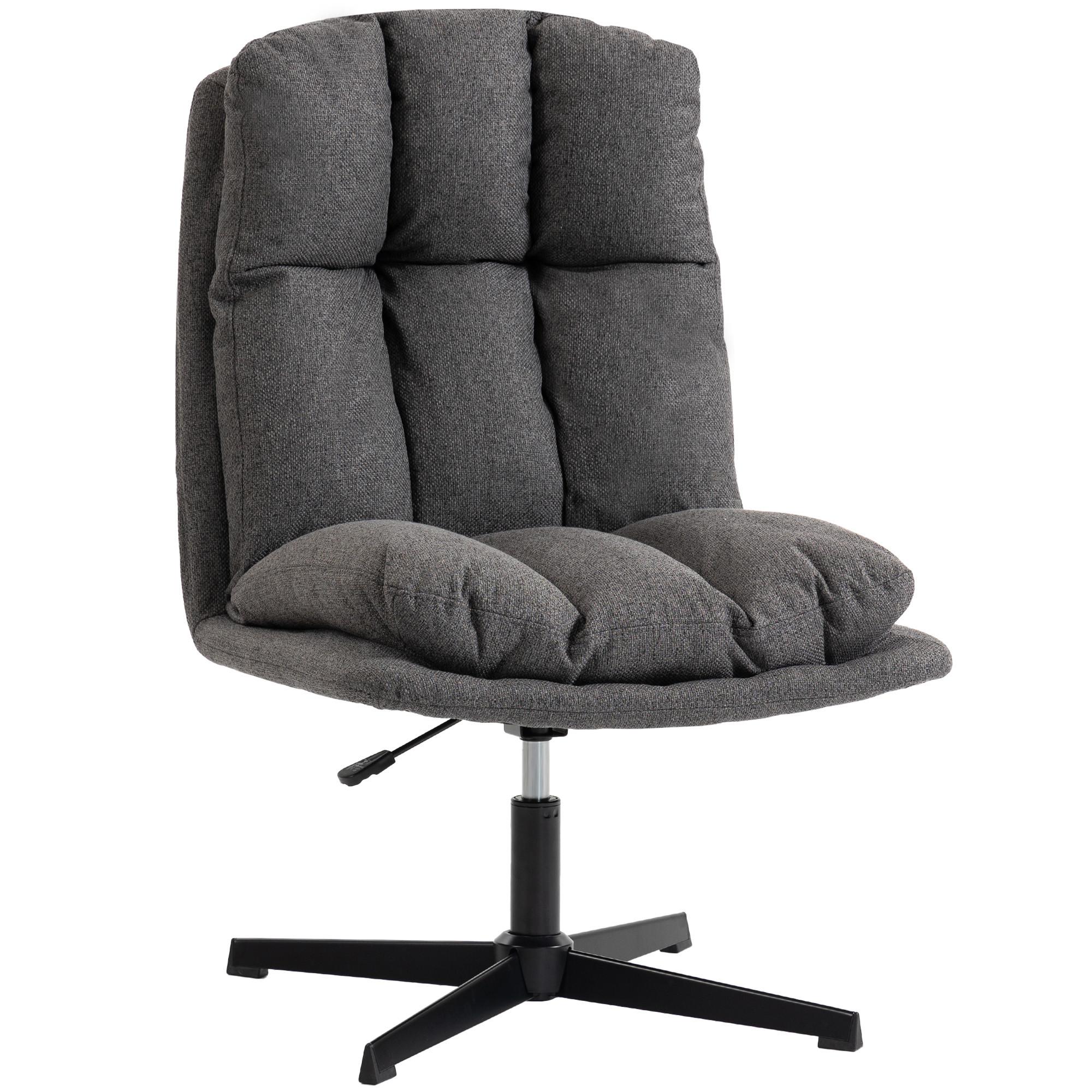 SESSEL höhenverstellbar aus Polyester Dunkelgrau - Dunkelgrau/Schwarz, Textil/Metall (63/102/75cm) - HOMCOM