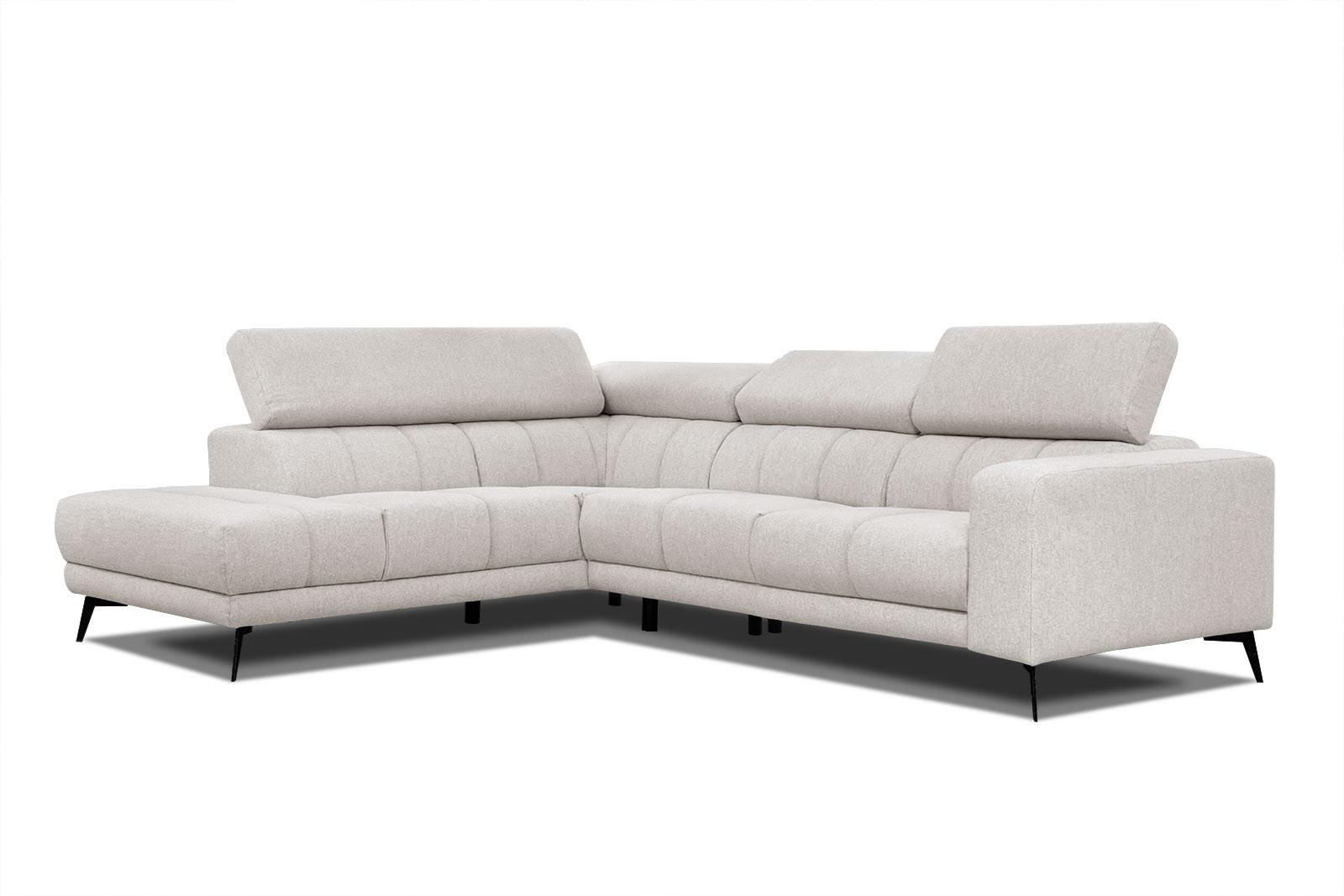 ECKSOFA MORELLO 5-Sitzer, creme - Creme/Schwarz, Holzwerkstoff/Textil (158/269cm) - Wozimo