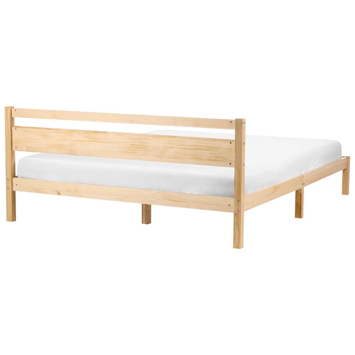 BETT mit Lattenrost 180/200 Kiefernholz Hellbraun Mercurer - Hellbraun/Braun, Holz (180/200cm) - Beliani