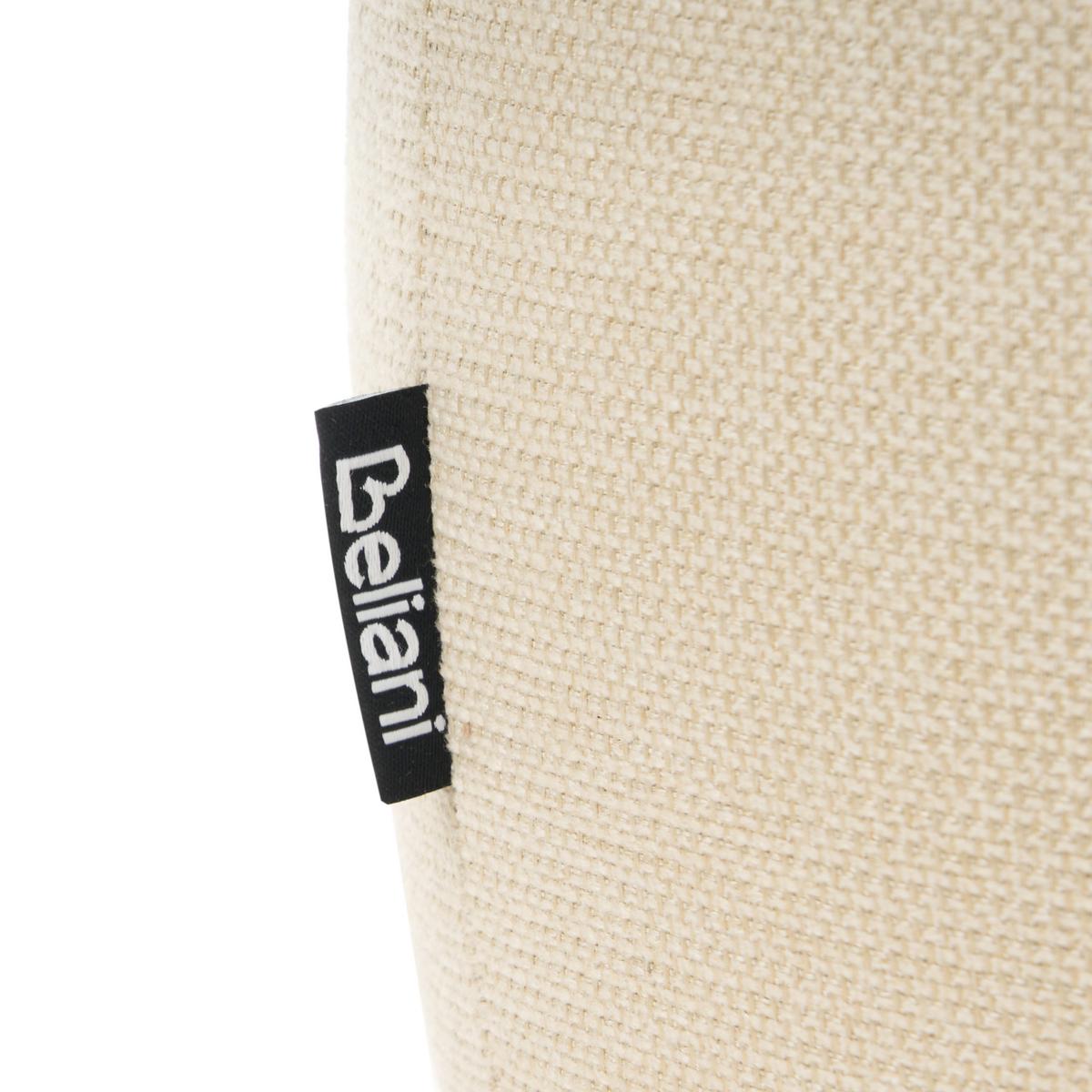 POUF Stoff Hellbeige Juno - Beige/Braun, Textil (35/38/35cm) - Beliani