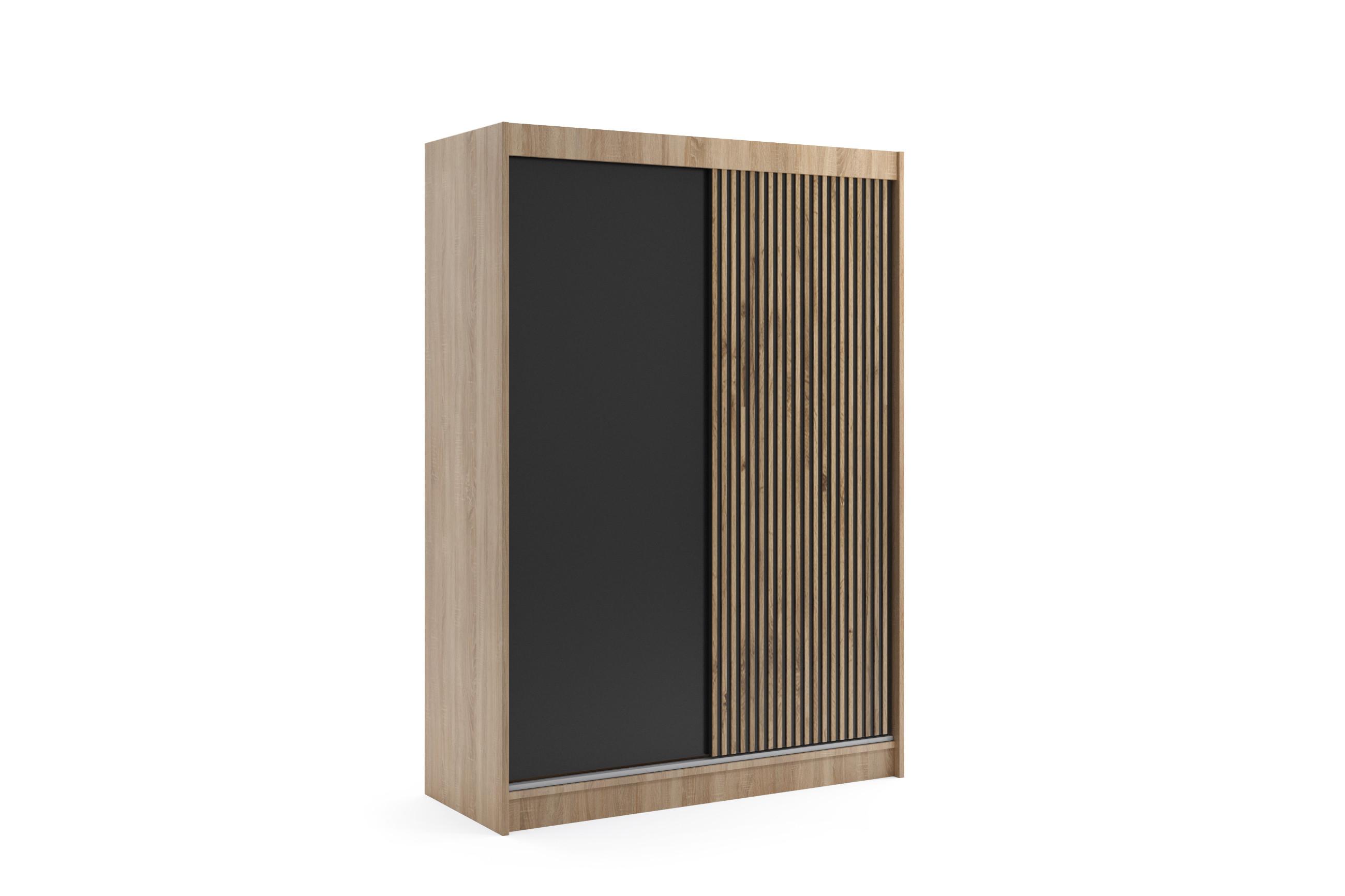 KLEIDERSCHRANK VILAN mit Lamel - 150 cm - Sonoma Eiche|Eiche Wotan - Eiche Wotan/Sonoma Eiche, Holzwerkstoff (150/215/61cm) - ALTDECOR