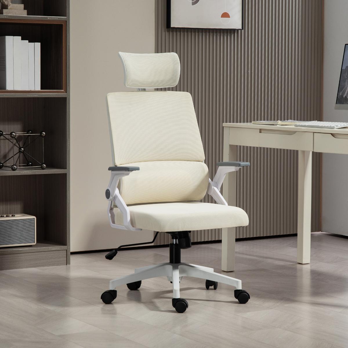 BÜROSTUHL Mesh Beige - Beige/Weiß, Kunststoff/Textil (61/121.5/60cm) - Vinsetto
