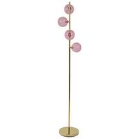 STEHLAMPE Rosa Anadyr - Pink/Goldfarben, Metall (24/24/157cm) - Beliani