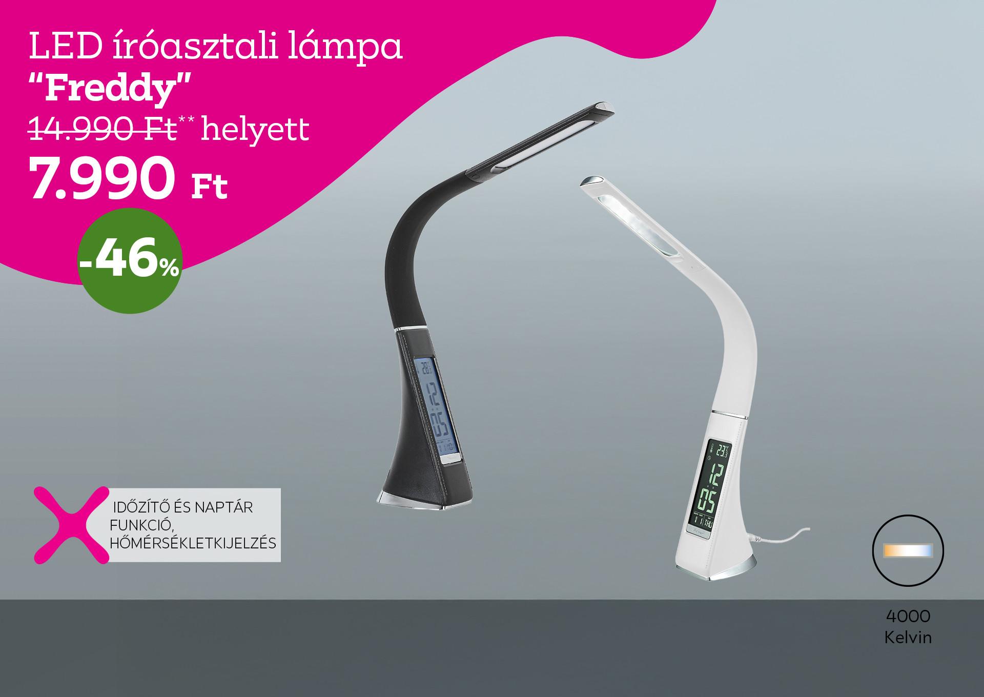 LED íróasztali lámpa FREDDY 14990 Forint helyett 7990 Forint, kedvezmény mértéke 46%