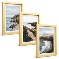 BILDER SET 3er Set - 20x30 cm Goldrahmen - Klippenblicke, Strandlandschaften - Goldfarben, Kunststoff (20/30cm) - TULUP