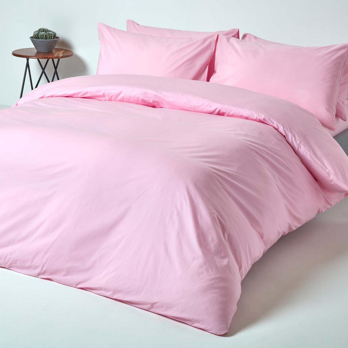 BETTLAKEN ohne Gummizug, Ägyptische Baumwolle, Fadendichte 200 - Rosa, Textil (275/275cm) - Homescapes