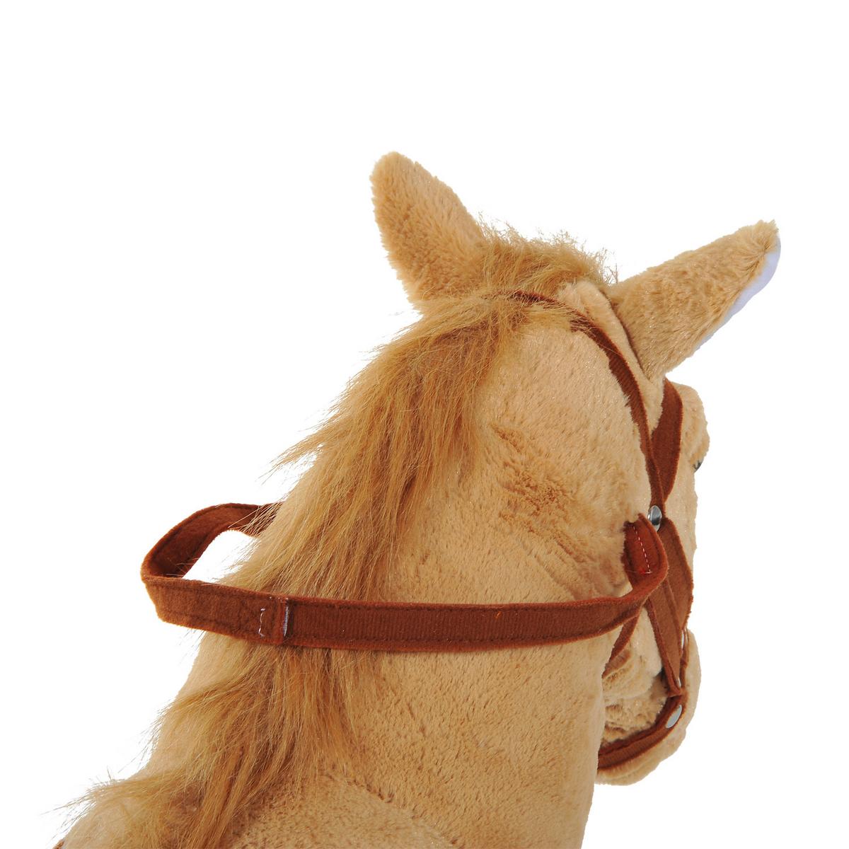 KINDER SCHAUKELTIER, Beige, Plüsch+ Eisen - Beige, Metall (28/60/85cm) - HOMCOM