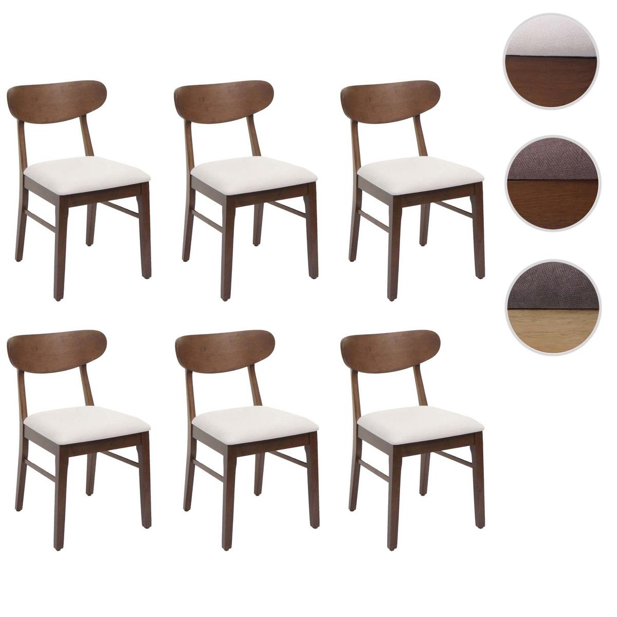 ESSZIMMERSTUHL Braun, Cremeweiß 6er-Set - Creme/Braun, Holz (45/79/49cm) - MCW
