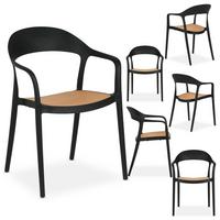 GARTENSTÜHLE LAVANDA 6er-Set schwarz - Schwarz, Textil (57/81/54cm) - IDIMEX