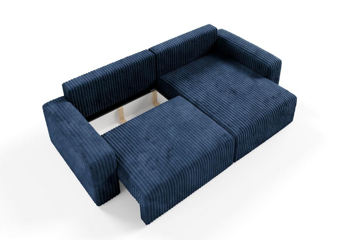 ECKSOFA Natalia - Dunkelblau, Holzwerkstoff/Textil (244/149cm) - Fun Möbel