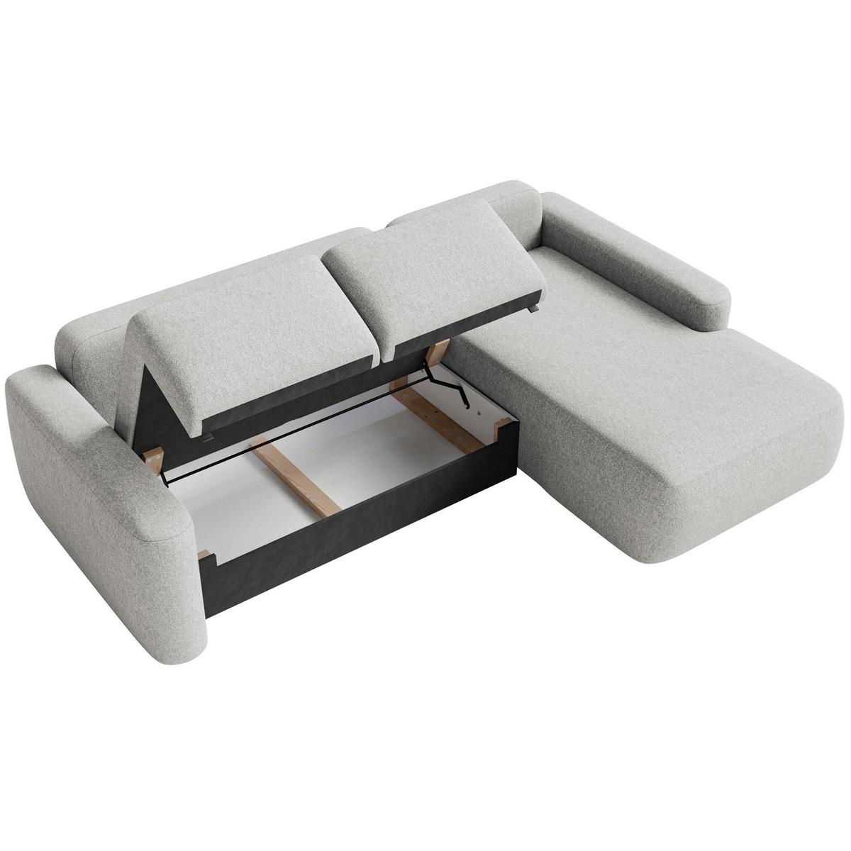 ECKSOFA Carnos Mini Graubeige Chenille - Taupe/Schwarz, Kunststoff/Textil (164/238cm) - Selsey