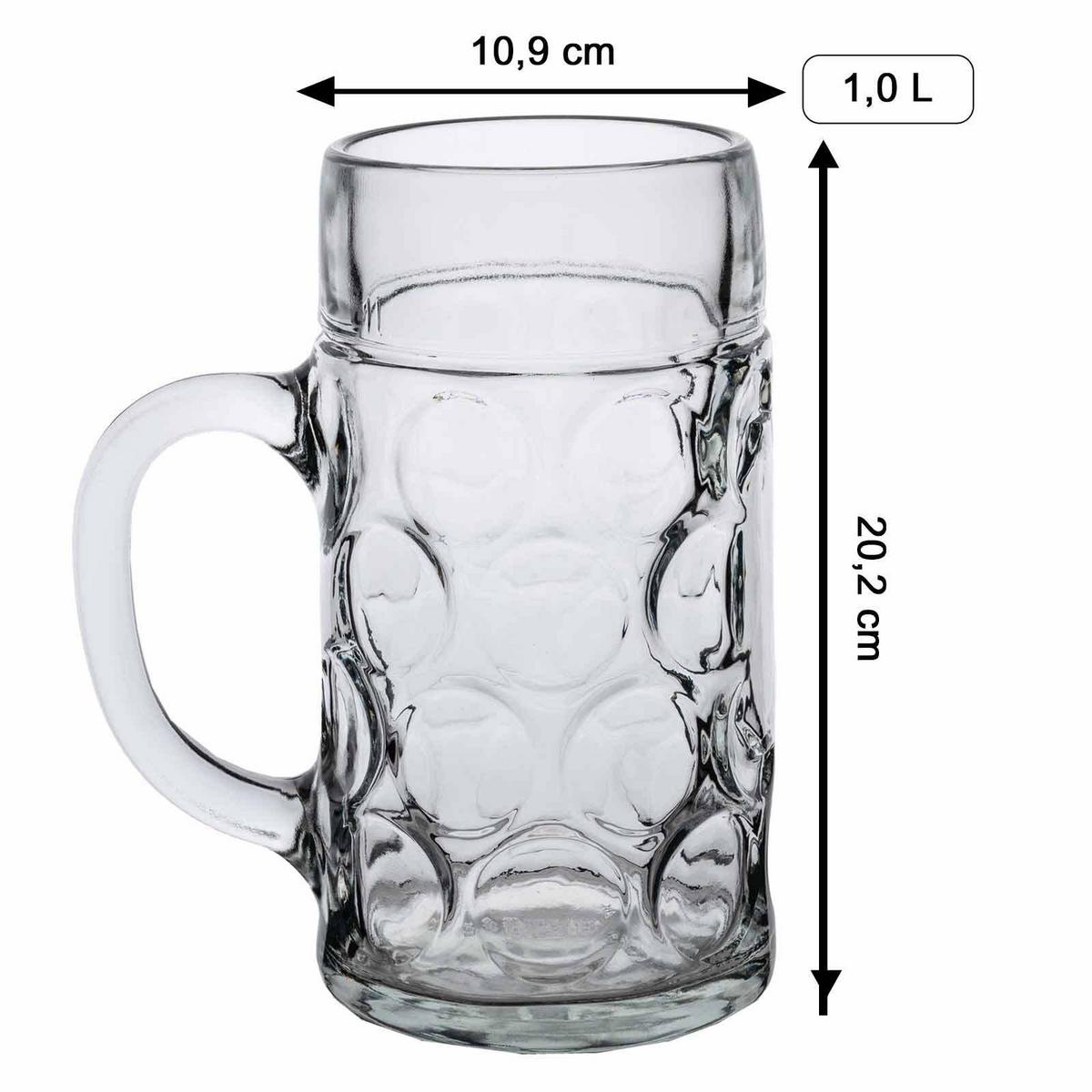MASSKRUG MIT GRAVUR Legende seit 20 Jahren transparent 1,0 Liter - Transparent, Glas (1L) - LUXENTU