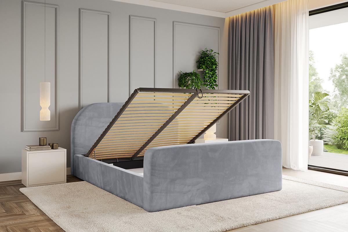 POLSTERBETT mit Bettkasten, Fußteil und Lattenrost, Boxbett ohne Matratze - TIVON-Z 180x200 Hellgrau - Hellgrau, Holzwerkstoff/Textil (180/200cm) - ALTDECOR