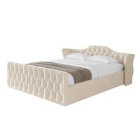 POLSTERBETT mit Bettkasten, Fußteil und Lattenrost, Boxbett ohne Matratze - ZORAN-Z-V1 120x200 Beige - Creme, Holzwerkstoff/Textil (120/200cm) - ALTDECOR