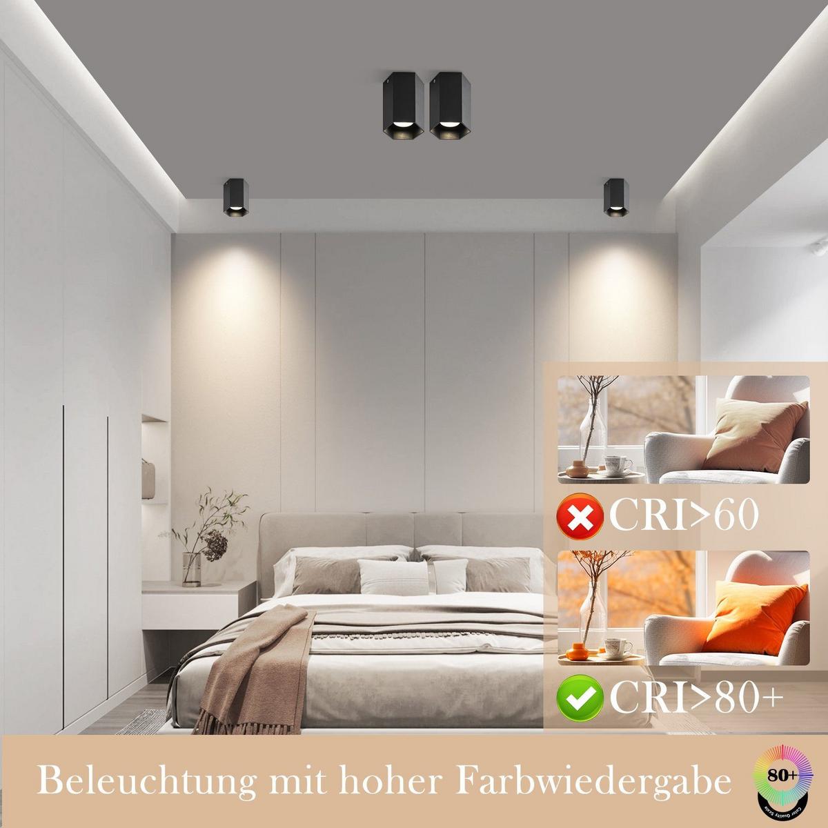 AUFBAULEUCHTE Emma 11/9/11 cm - Schwarz, Metall (11/9/11cm) - Nettlife
