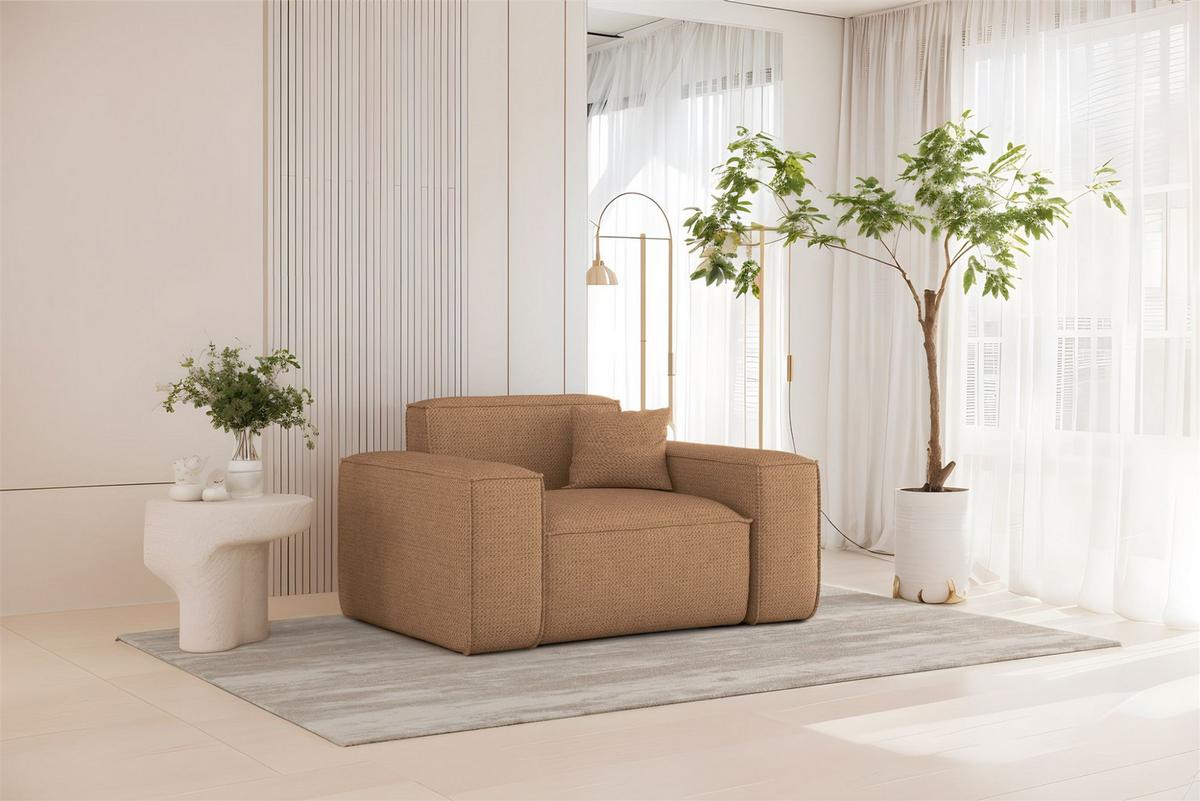 SESSEL Celes Premium In Artico - Rotbraun, Holzwerkstoff/Textil (121/73/90cm) - Fun Möbel