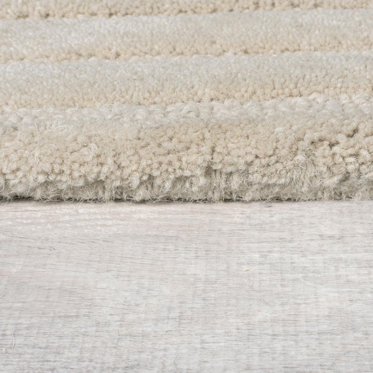 WOLLTEPPICH LEVEN, abstrakt, Beige, Ø 160 cm - Beige, Textil (160/160cm) - KADIMA DESIGN