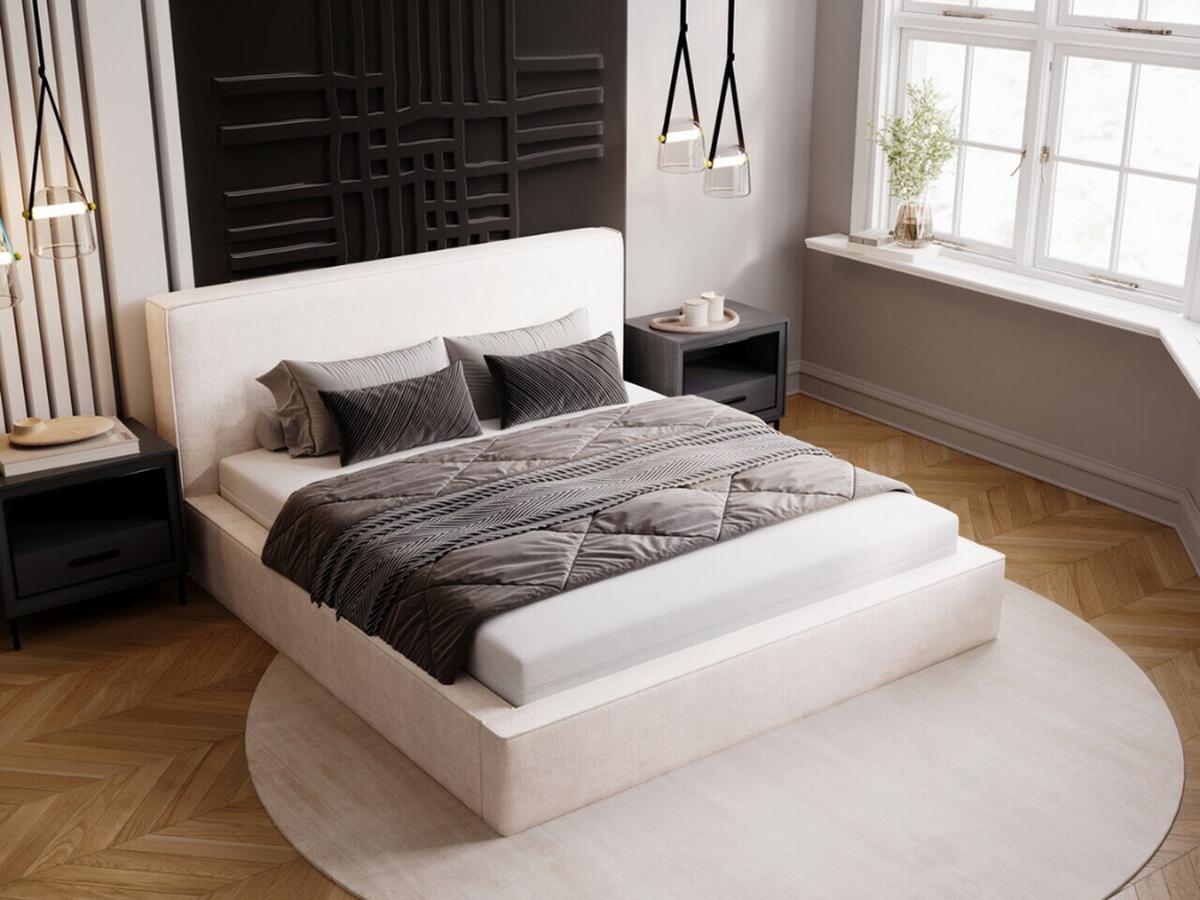 POLSTERBETT Monaco 180x200 Cremige - Creme, Textil (180/200cm) - Graingold