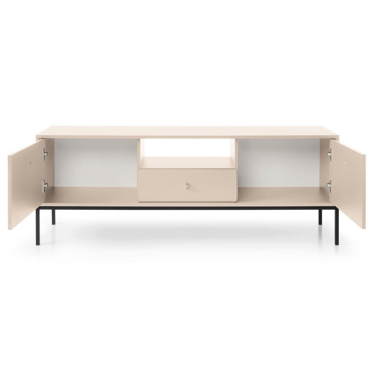 TV-LOWBOARD Monne Beige 153 cm - Beige/Goldfarben, Holzwerkstoff/Metall (153.4/56.2/39cm) - Selsey