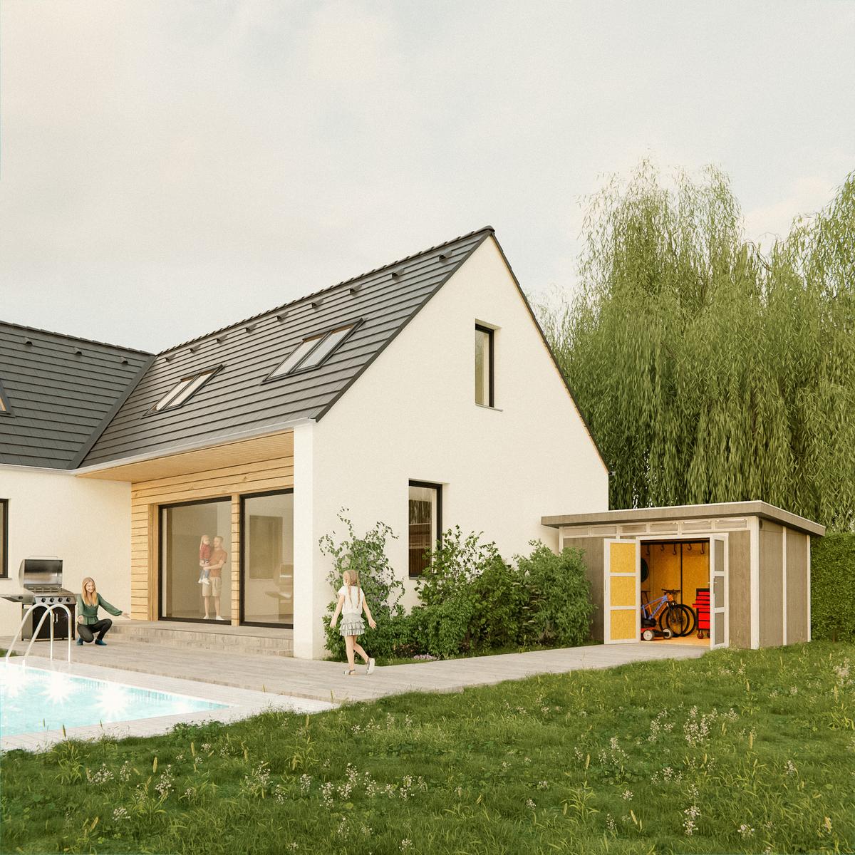 HOLZ-GARTENHAUS basis LP SmartSide 8,7m² mit B411xL279xH239 cm - M904A - TUNDRA GREY - Grau, Holz (412/237/279cm) - Timbela
