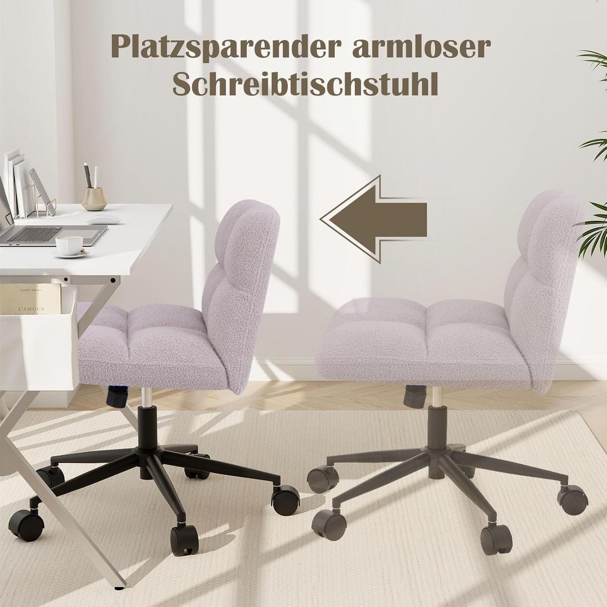 BÜROSTUHL Hellgrau - Hellgrau, Textil (73/87/69cm) - COSTWAY