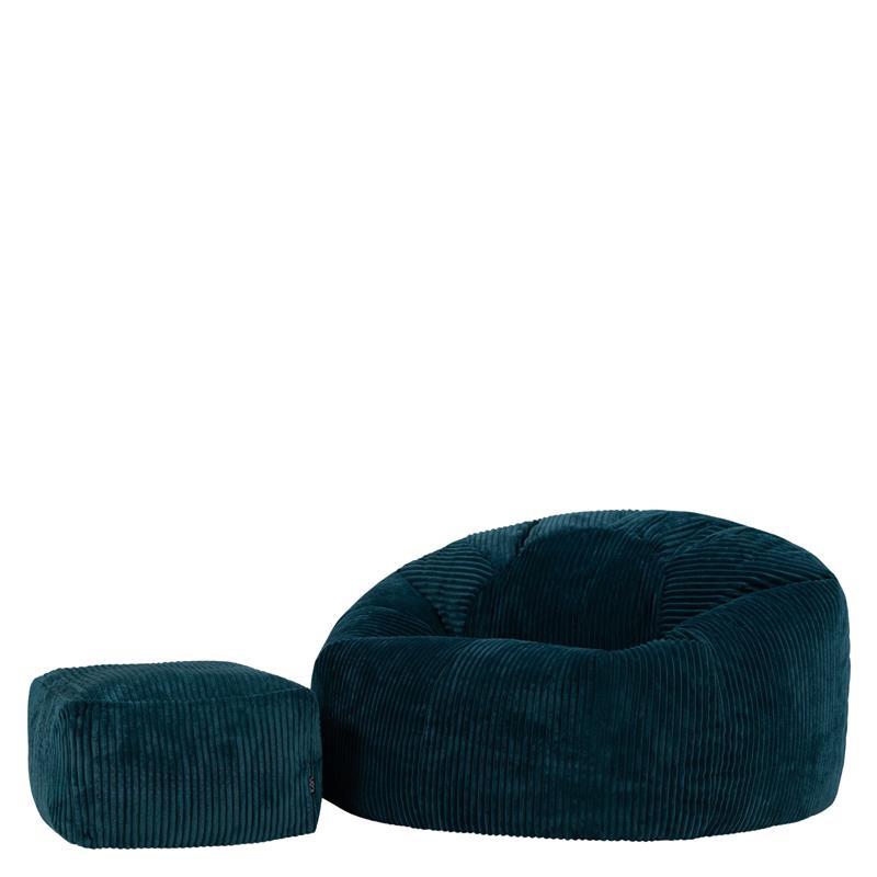 SITZSACK mit Hocker Kingston XXL - Dunkelgrün, Textil (92/52/92cm) - icon