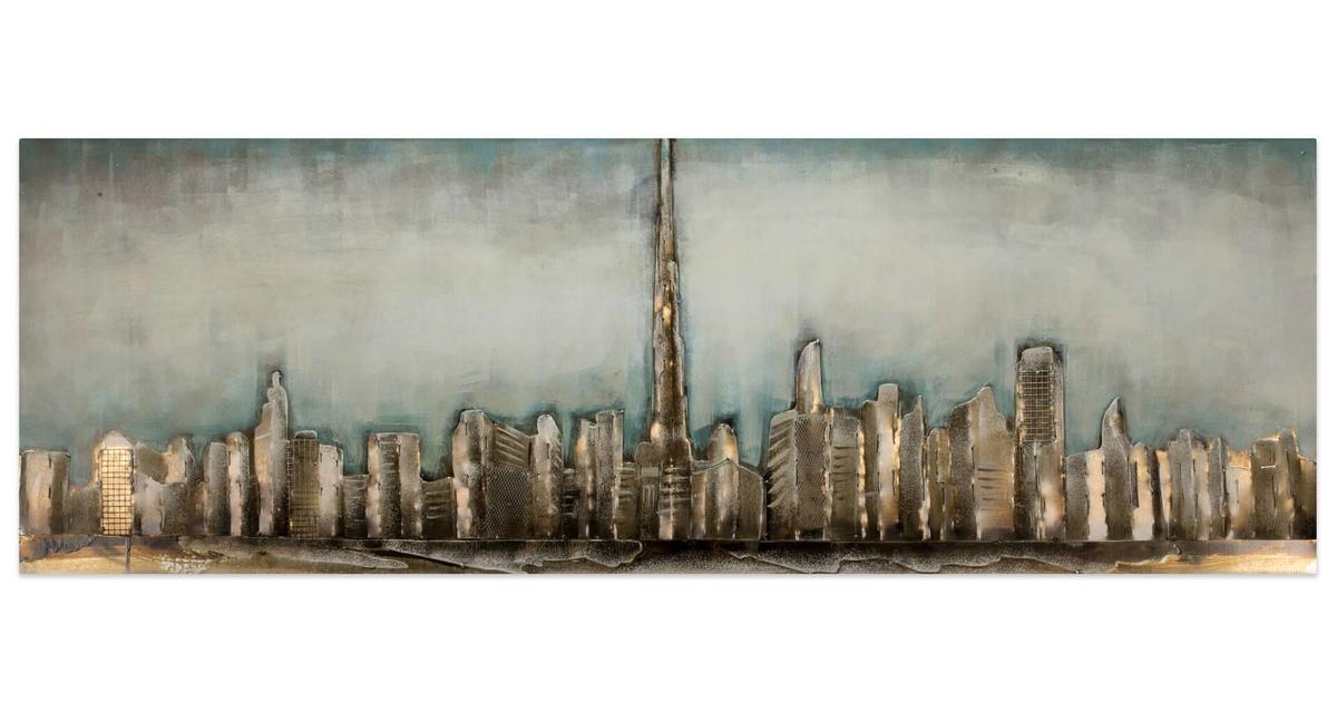 METALLBILD Weiß 150/50 cm - Weiß, Metall (6.4/50cm) - KUNSTLOFT
