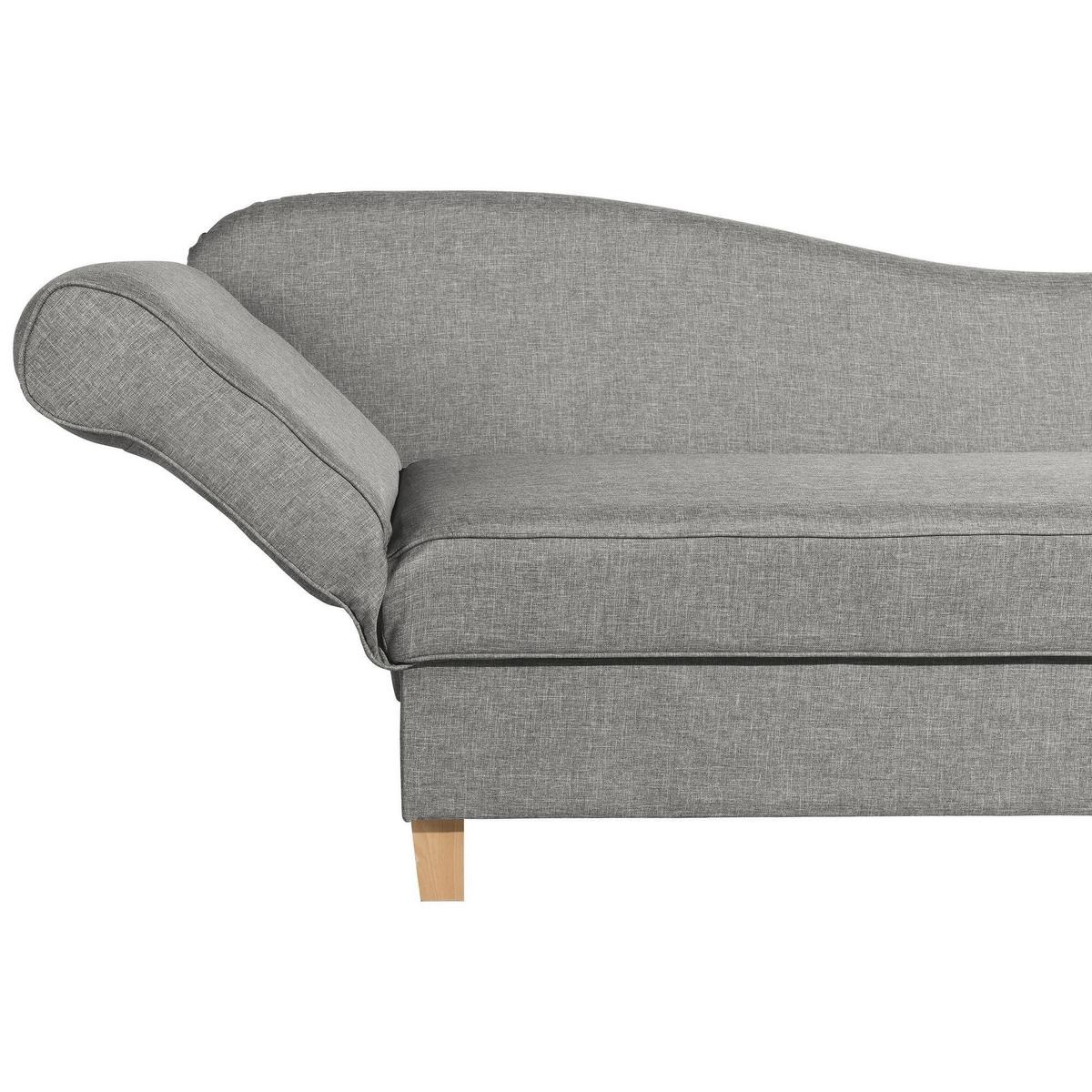 RECAMIERE mit Armteil links klappbar Katia Bezug Flachgewebe Buche natur / hellgrau - Hellgrau, Kunststoff (190/82/88cm) - 58aufmkessel