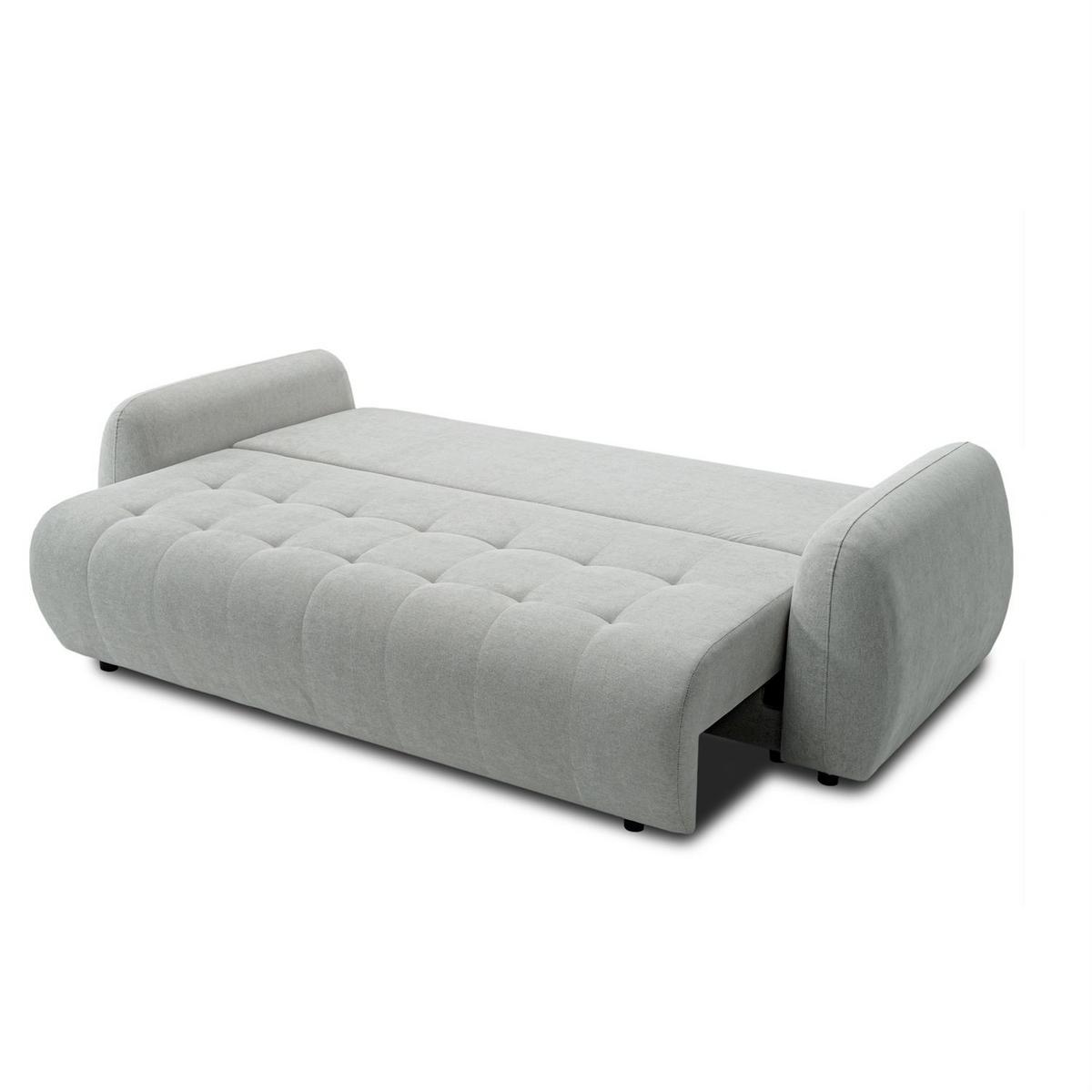 SOFA OMEGA Zweisitzer mit Schlaffunktion, Rosa 23 - Hellgrau, Textil (252/92/105cm) - Lookway