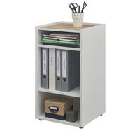STANDCONTAINER Weiß matt, Eiche Wotan 40 x 70 cm, Aktenregal mit 3 Fächern - Eiche Wotan/Weiß, Holzwerkstoff/Kunststoff (40/70/40cm) - Furn.Design