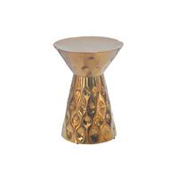 BEISTELLTISCH MAYENNE, Aluminium, handgefertigt, Gold, Ø 36 x 51 cm - Goldfarben, Metall (36/36/51cm) - KADIMA DESIGN