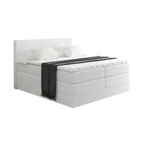 BOXSPRINGBETT mit Matratze H3|H4 und Lattenrost - VEXA KING-120x200 - Weiß - Weiß, Holzwerkstoff (120/200cm) - ALTDECOR