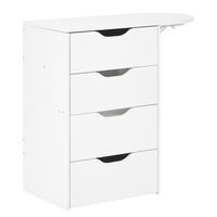 SCHMINKTISCH mit Spiegel und Hocker Weiß Beloeil - Weiß, Holzwerkstoff (80/118/40cm) - Beliani