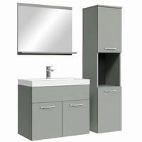 BADMÖBEL-SET Montreal 4 Teile Grau Matt - 60 x 35 x 51 cm - Grün, Holz (60/51/35cm) - Badplaats