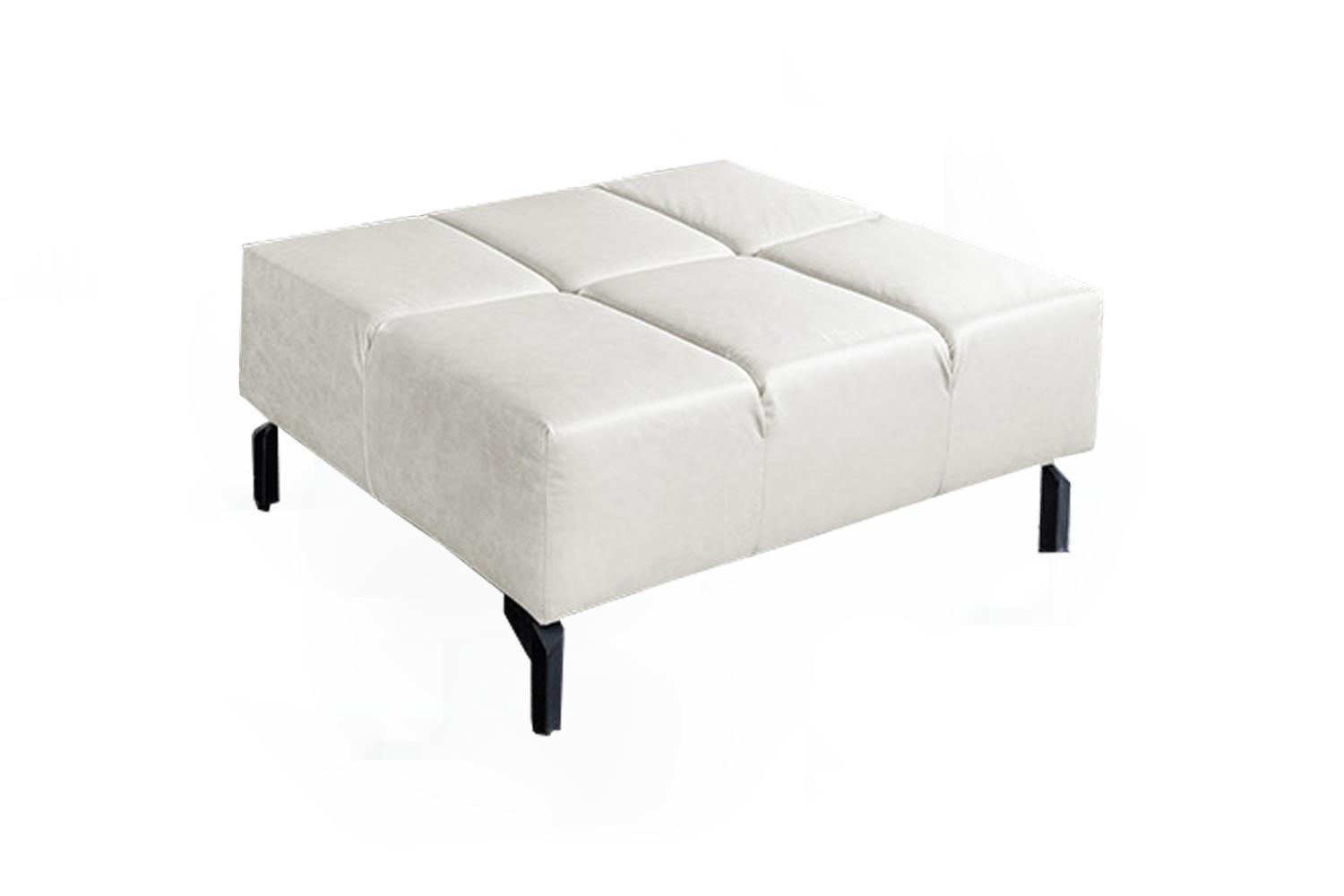 POLSTERHOCKER NELSON Hellgrau Leder - Hellgrau, Leder (107/43/71cm) - KAWOLA