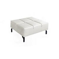 POLSTERHOCKER NELSON Hellgrau Leder - Hellgrau, Leder (107/43/71cm) - KAWOLA
