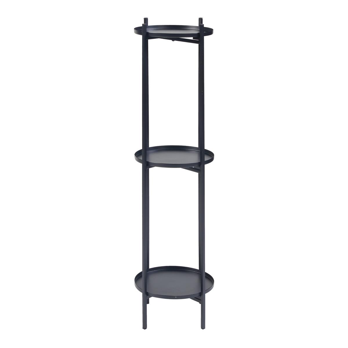 PFLANZENSTÄNDER-SET 3 TLG. Tuusula - Schwarz, Metall (25/25/134cm) - [en.casa]