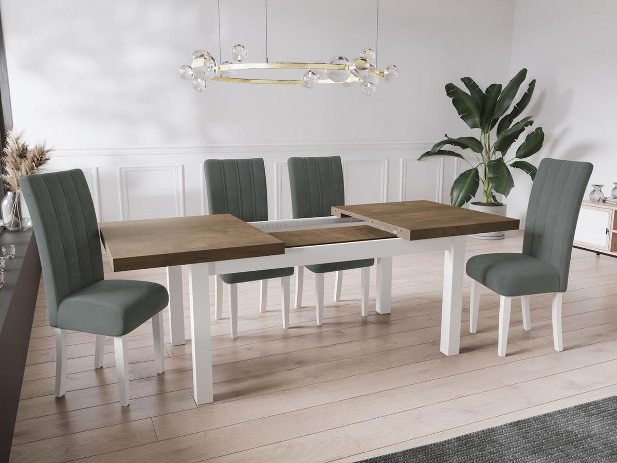ESSTISCH Avena rechteckig ausziehbar, Lefkas Eiche 200/100/78 - Alteiche/Weiß, Holz/Holzwerkstoff (100/300/78cm) - WFL GROUP