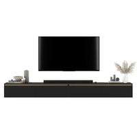 TV-LOWBOARD 2-er Set Selene Schwarz Matt Glamour 140 cm - Schwarz, Holzwerkstoff (280/30/35cm) - Meble Lindner