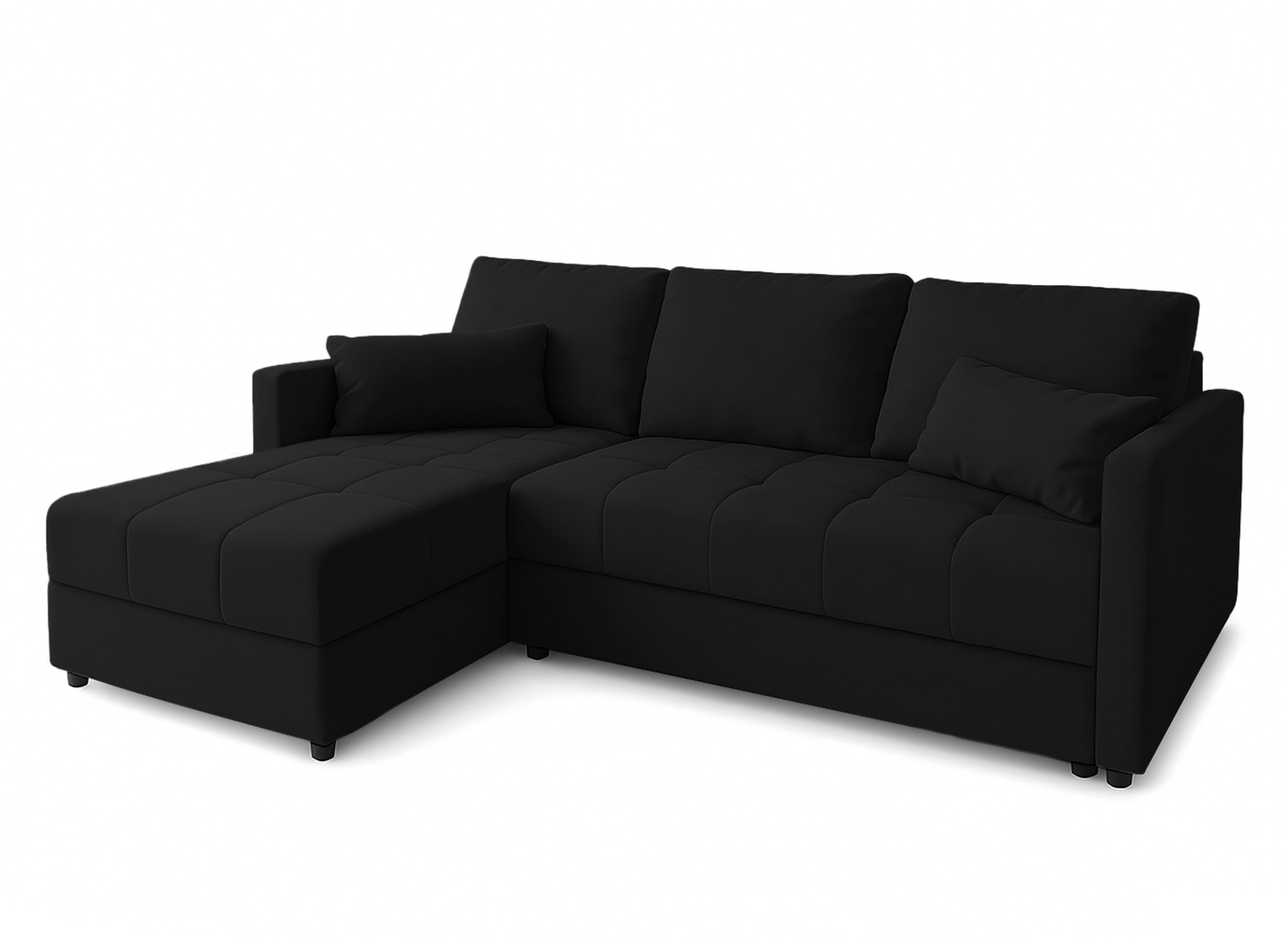 ECKSOFA L Form Dolceo Schwarz 226/140/78 cm – Schlaffunktion Universell Links Rechts - Schwarz, Kunststoff/Textil (140/226cm) - AX Living
