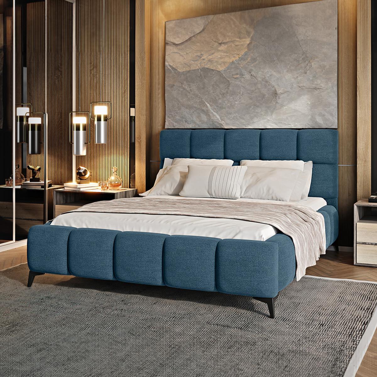 BOXBETT 180/200 Mira Blau - Blau, Holz (180/200cm) - Petits-meubles