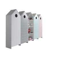 REGALSCHRANK Set Kania 288x37x171 MDF+Holzwerkstoff Weiß /Bunt - Multicolor, Holzwerkstoff (288/1/37cm) - 58aufmkessel