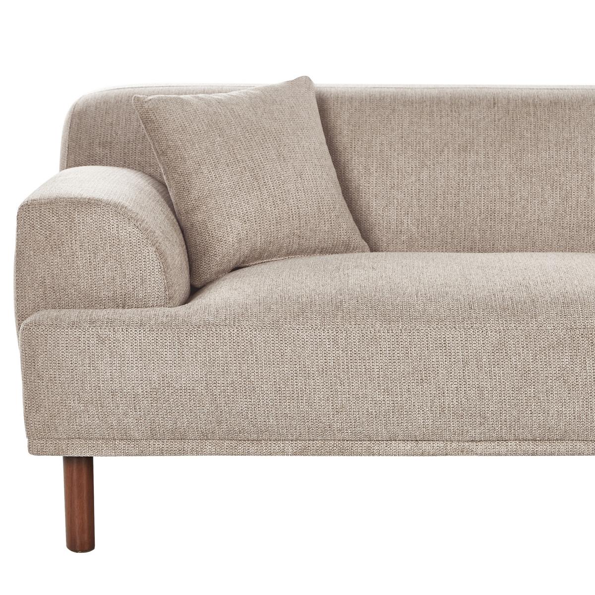 ECKSOFA 3-Sitzer Stoff Taupe linksseitig Holt - Taupe, Textil (241/159cm) - Beliani