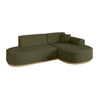 ECKSOFA Ottomane Rechts MARI-L1-v2 - 243x171x83 cm Grün Bouclé - Grün, Holzwerkstoff/Textil (171/243cm) - ALTDECOR