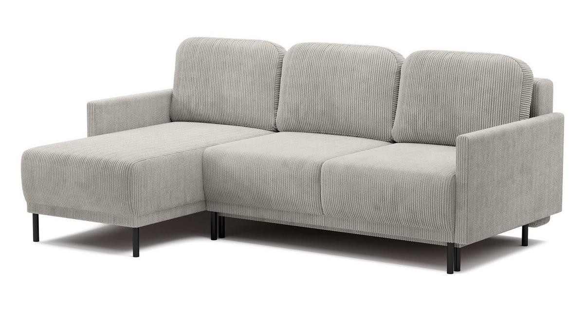 ECKSOFA Hamiel Hellbeige Cordbezug - Ecru/Beige, Holz/Textil (212/142cm) - Selsey