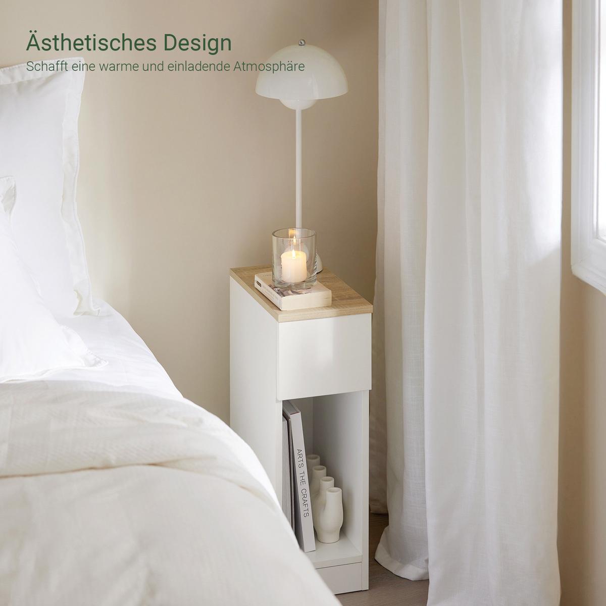 NACHTTISCH 2er Set, Weiß, 20x60x35cm - Weiß, Holzwerkstoff (20/60/35cm) - SoBuy
