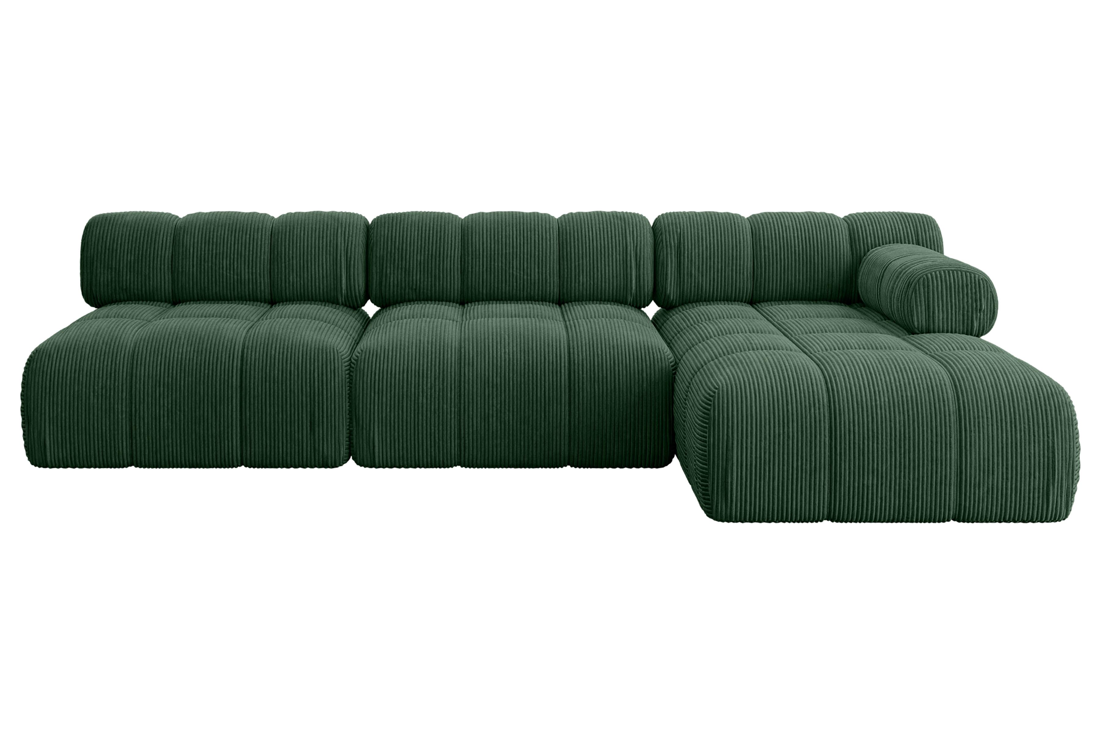 ECKSOFA modulares Sofa Razon-L2 - 285x160x70 cm Grün Cord - Grün, Holzwerkstoff/Textil (285/160cm) - ALTDECOR